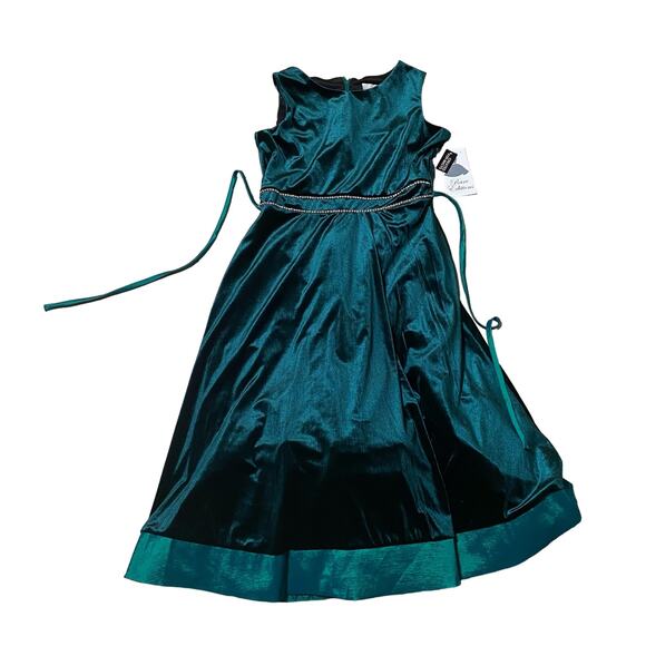 Rare Editions Other - Rare Editions Hunter Green Velvet Sleeveless A-Line Midi Dress Plus sz 16.5 NWTs